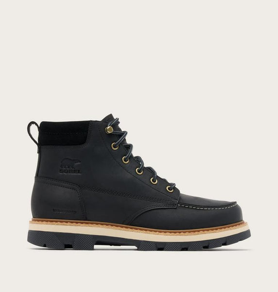 Sorel Lark 47 Moc Toe Waterproof Boot - Black/Bleached Ceramic