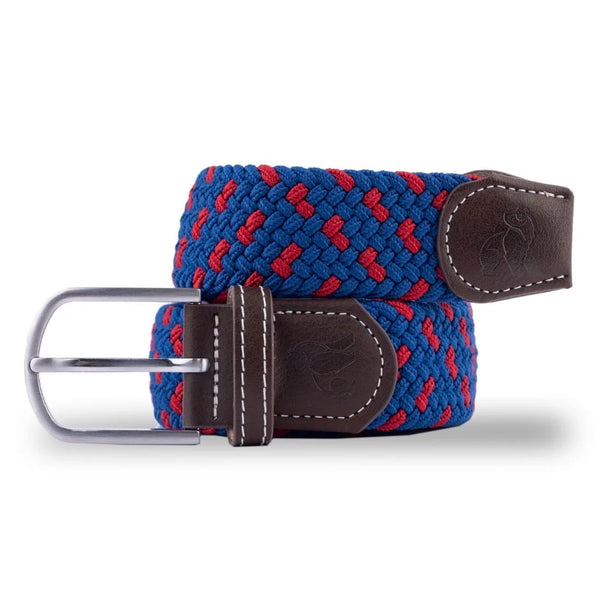 Swole Panda Woven Belt - Navy/Burgundy Spot