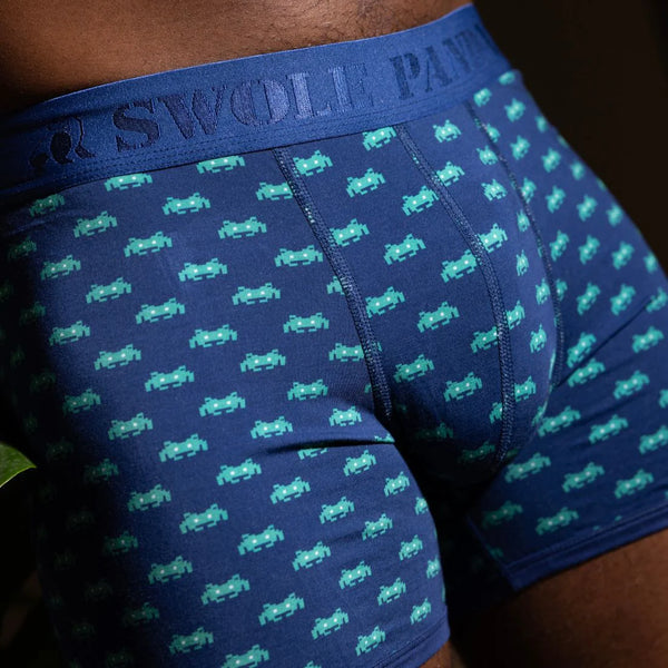 Swole Panda Alien Boxers - Blue