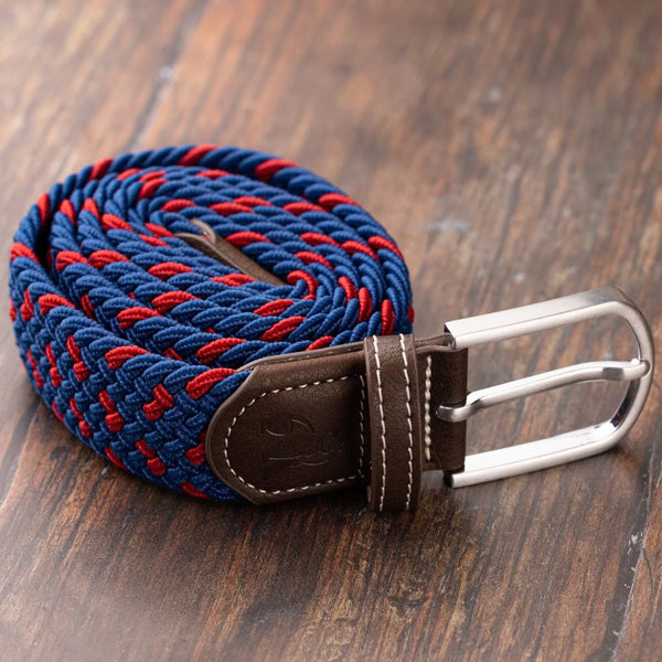 Swole Panda Woven Belt - Navy/Burgundy Spot