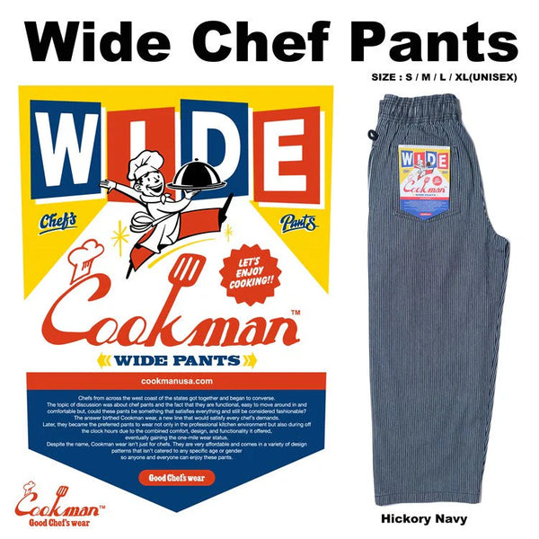 Cookman Striped Wide Chef Pants (Hickory/Navy)