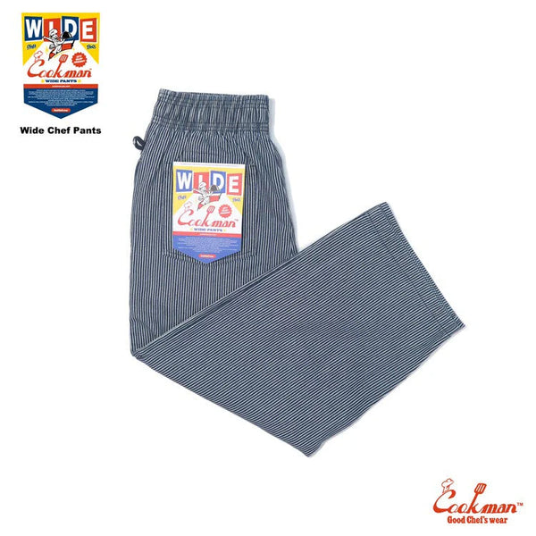Cookman Striped Wide Chef Pants (Hickory/Navy)