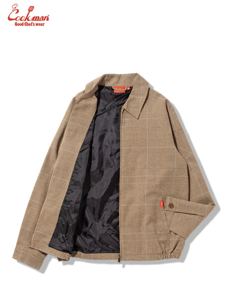 Cookman Lined Delivery Jacket - Glen Check Brown