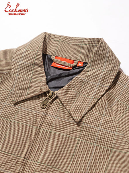 Cookman Lined Delivery Jacket - Glen Check Brown