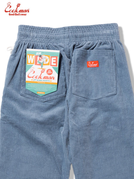 Cookman Semi Wide Corduroy Chefs Pants - Blue/Grey