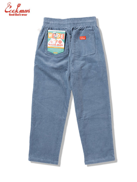 Cookman Semi Wide Corduroy Chefs Pants - Blue/Grey