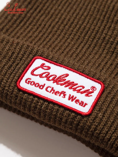 Cookman Embroidered Patch Beanie - Dark Brown