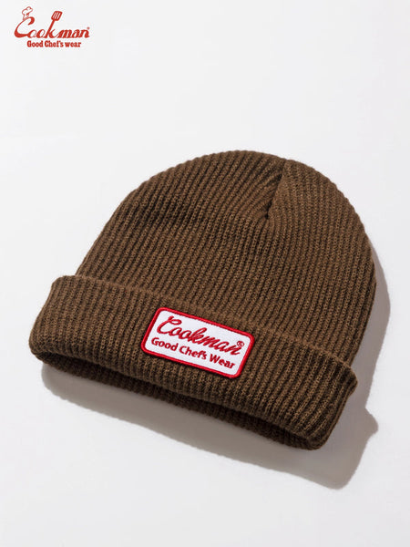Cookman Embroidered Patch Beanie - Dark Brown