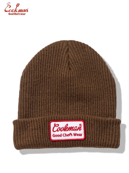 Cookman Embroidered Patch Beanie - Dark Brown