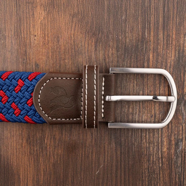 Swole Panda Woven Belt - Navy/Burgundy Spot