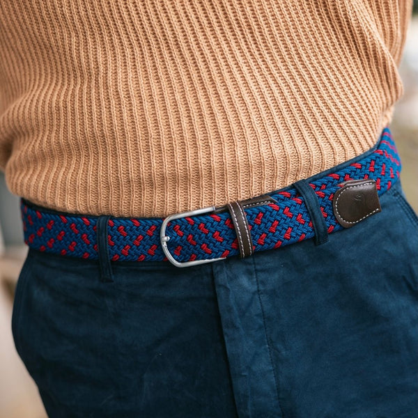 Swole Panda Woven Belt - Navy/Burgundy Spot