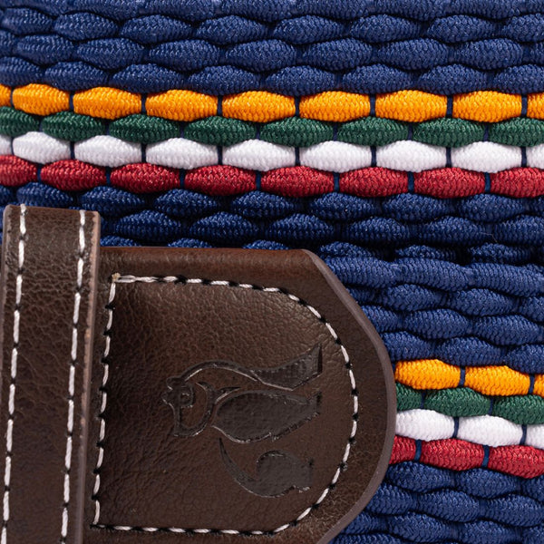 Swole Panda REPREVE® Woven Belt - Orange/Burgundy Fine Stripe