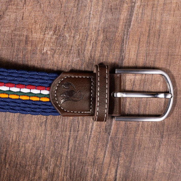 Swole Panda REPREVE® Woven Belt - Orange/Burgundy Fine Stripe
