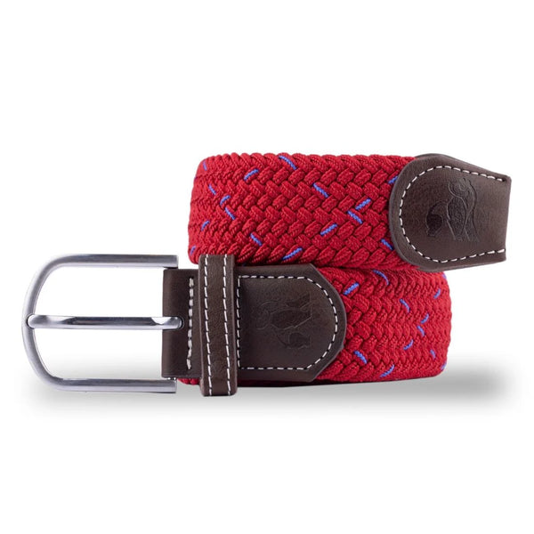 Swole Panda Woven Belt - Red/Blue Dot