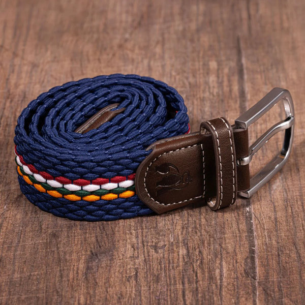 Swole Panda REPREVE® Woven Belt - Orange/Burgundy Fine Stripe