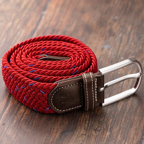 Swole Panda Woven Belt - Red/Blue Dot