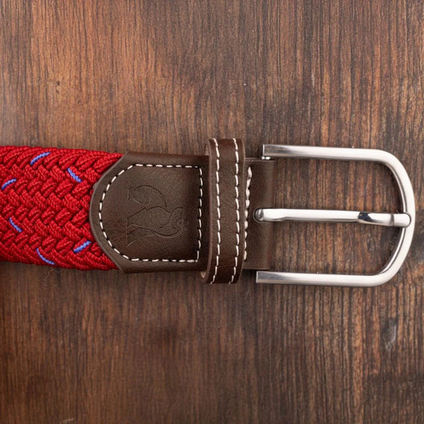 Swole Panda Woven Belt - Red/Blue Dot