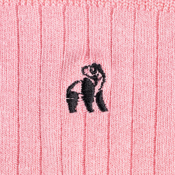 Swole Panda Ribbed Socks - Light Pink