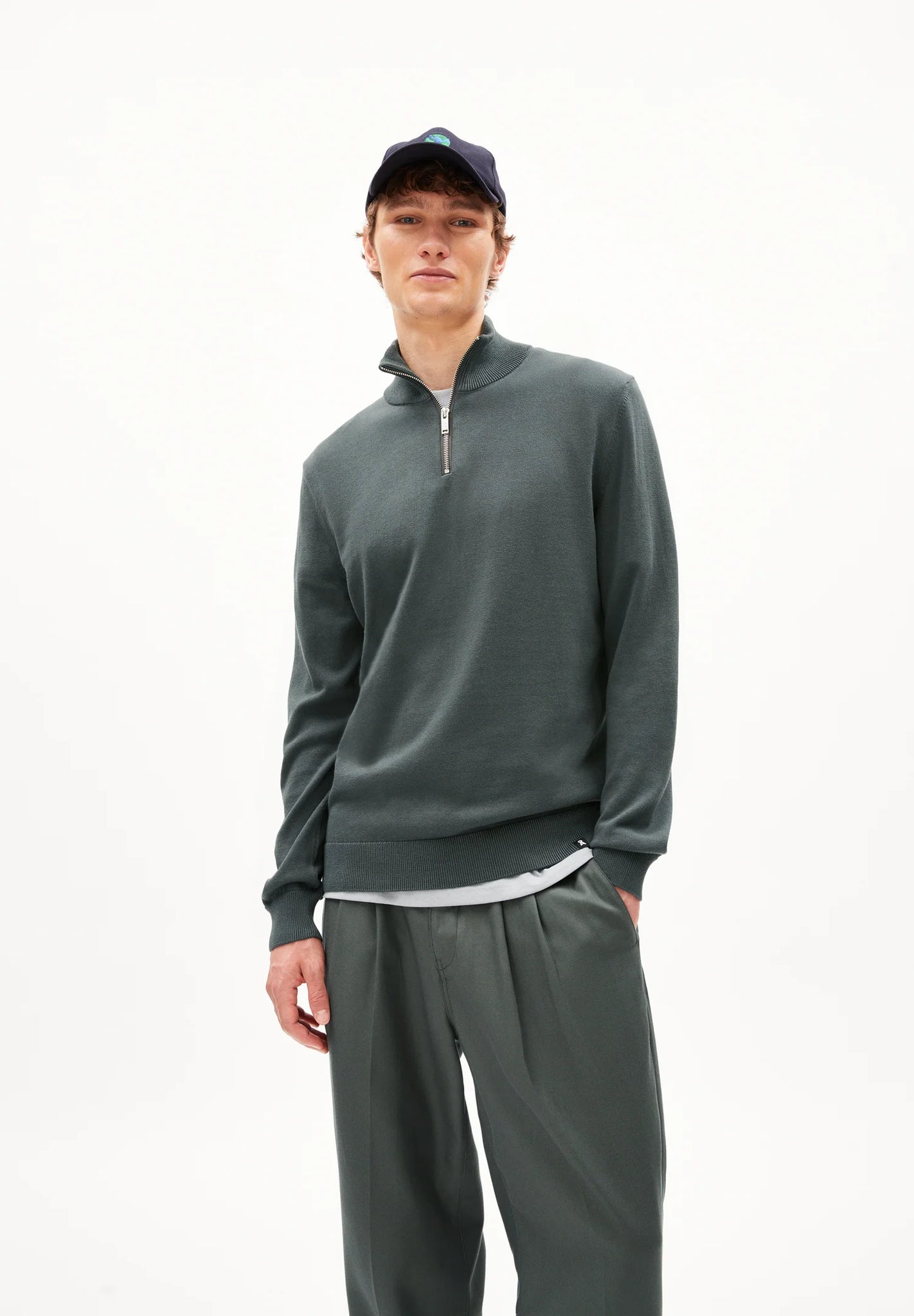 Armed Angels  Faabes Quarter Zip - Space Steel (Grey)