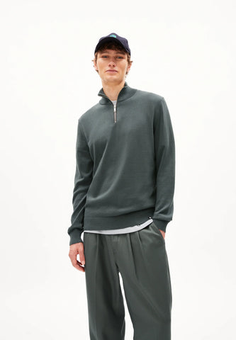 Armed Angels  Faabes Quarter Zip - Space Steel (Grey)