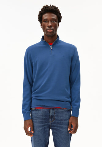 Armed Angels Faabes Quarter Zip - Dark Morning (Blue)