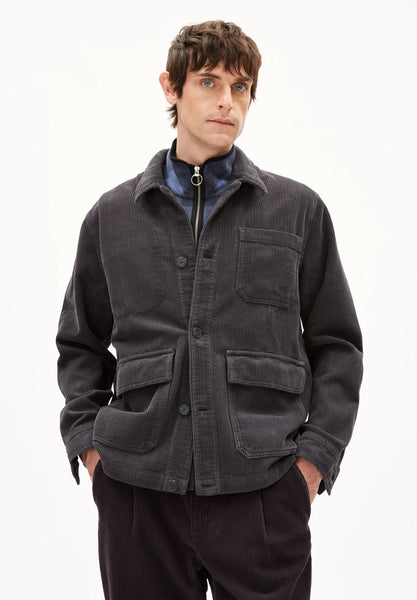 Armed Angels Avaan Cord Overshirt - Dark Steel