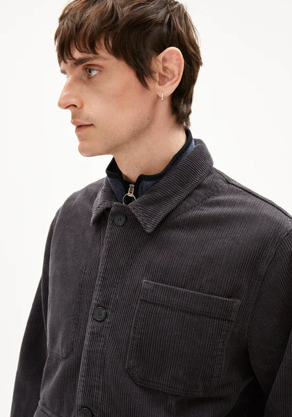 Armed Angels Avaan Cord Overshirt - Dark Steel