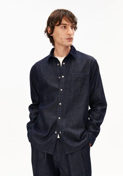 Armed Angels Dark Wash Denim Shirt - Rinse