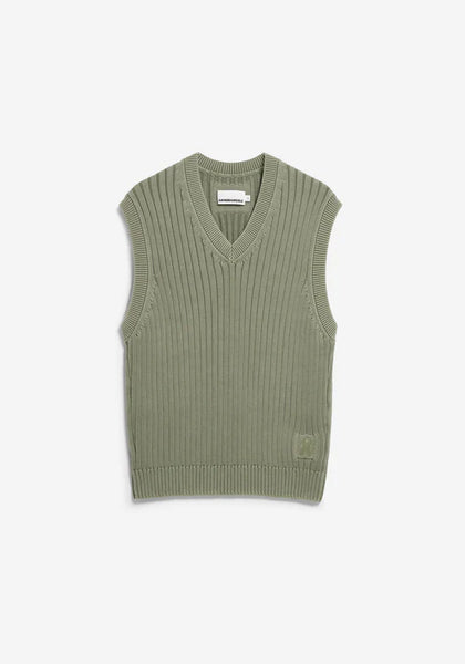 Armed Angels Pigment Dye Vest (Slipover) - Fatigue Green