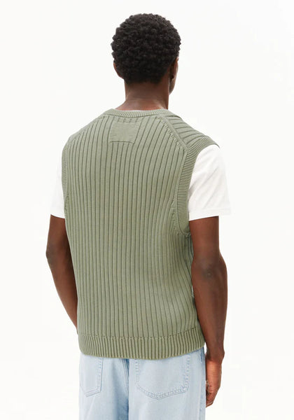 Armed Angels Pigment Dye Vest (Slipover) - Fatigue Green