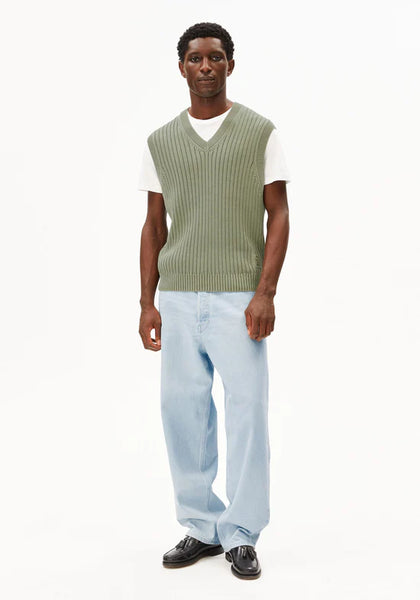 Armed Angels Pigment Dye Vest (Slipover) - Fatigue Green