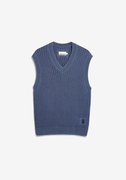 Armed Angels Pigment Dye Vest Slipover - Light Tinted Navy