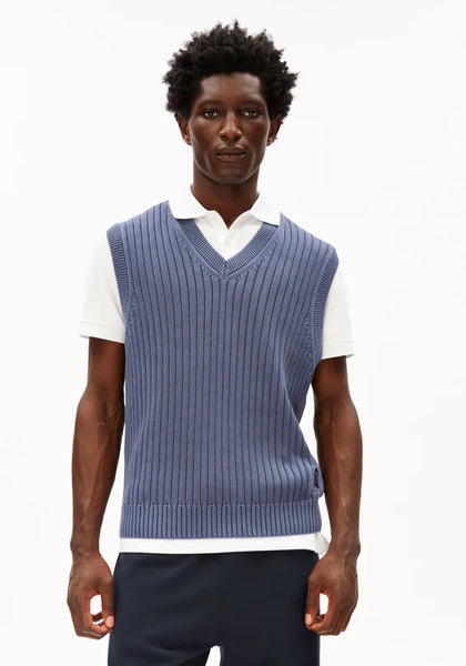 Armed Angels Pigment Dye Vest Slipover - Light Tinted Navy