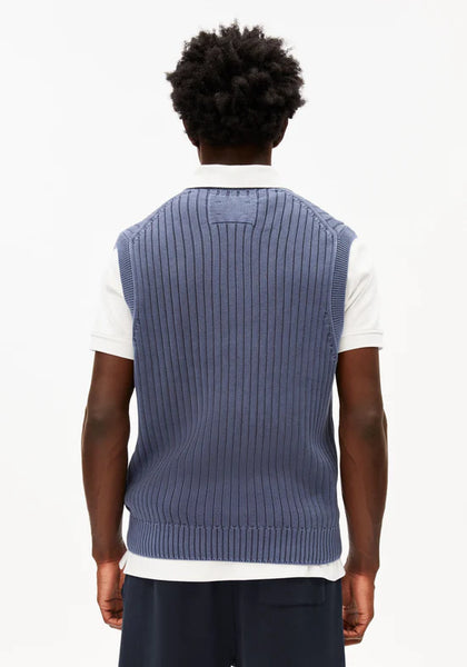 Armed Angels Pigment Dye Vest Slipover - Light Tinted Navy