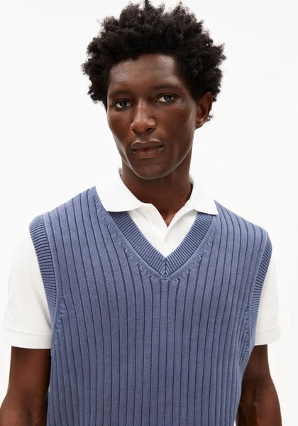 Armed Angels Pigment Dye Vest Slipover - Light Tinted Navy