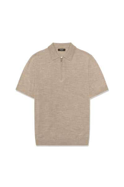 Matinique Mapolo Knit Zip Polo - Khaki Mel.