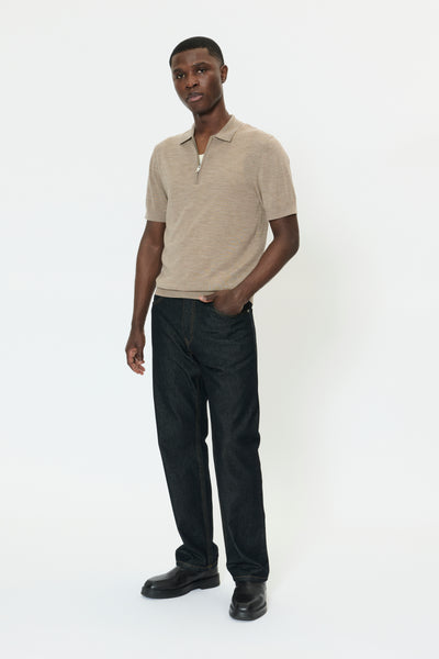 Matinique Mapolo Knit Zip Polo - Khaki Mel.