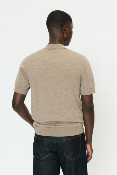 Matinique Mapolo Knit Zip Polo - Khaki Mel.