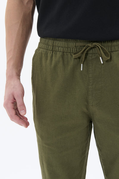 Matanique Mabarton Linen Trousers - Olive Night