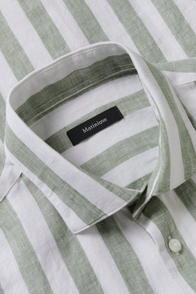 Matinique Mamarc Stripe Linen Shirt - Seaspray