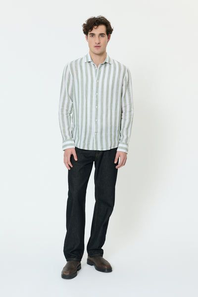 Matinique Mamarc Stripe Linen Shirt - Seaspray
