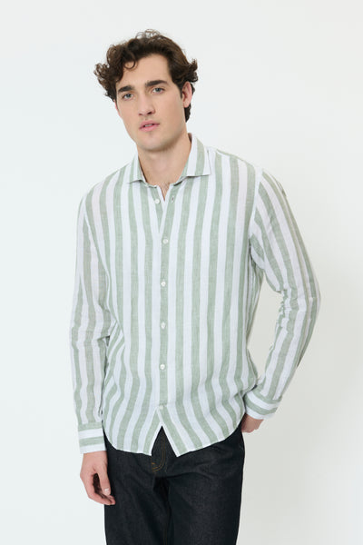 Matinique Mamarc Stripe Linen Shirt - Seaspray
