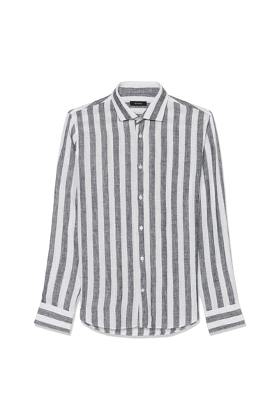 Matinique Mamarc Stripe Linen Shirt - Dark Navy
