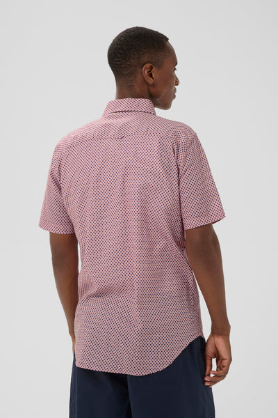 Matinique Matrostol Linen Mix S/S Shirt - Lava Falls