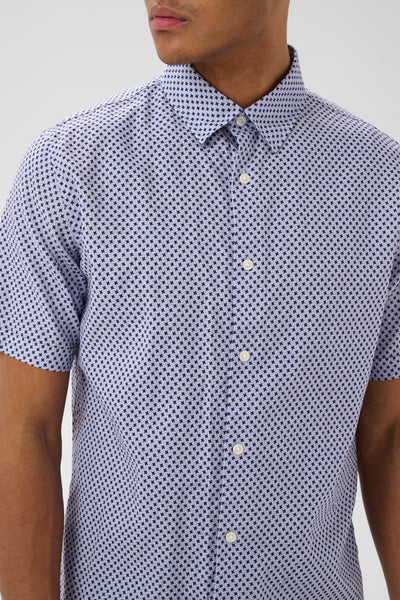 Matinique Matrostol Linen Mix S/S Shirt - Dark Navy