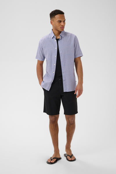 Matinique Matrostol Linen Mix S/S Shirt - Dark Navy
