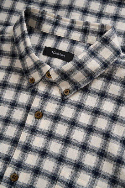 Matinique Matrostol Check Shirt - Eggnog/Navy