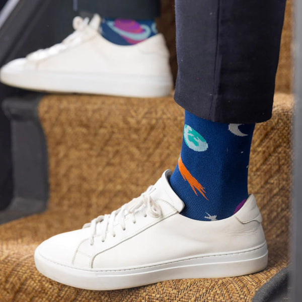 Swole Panda Outer Space Socks - Blue
