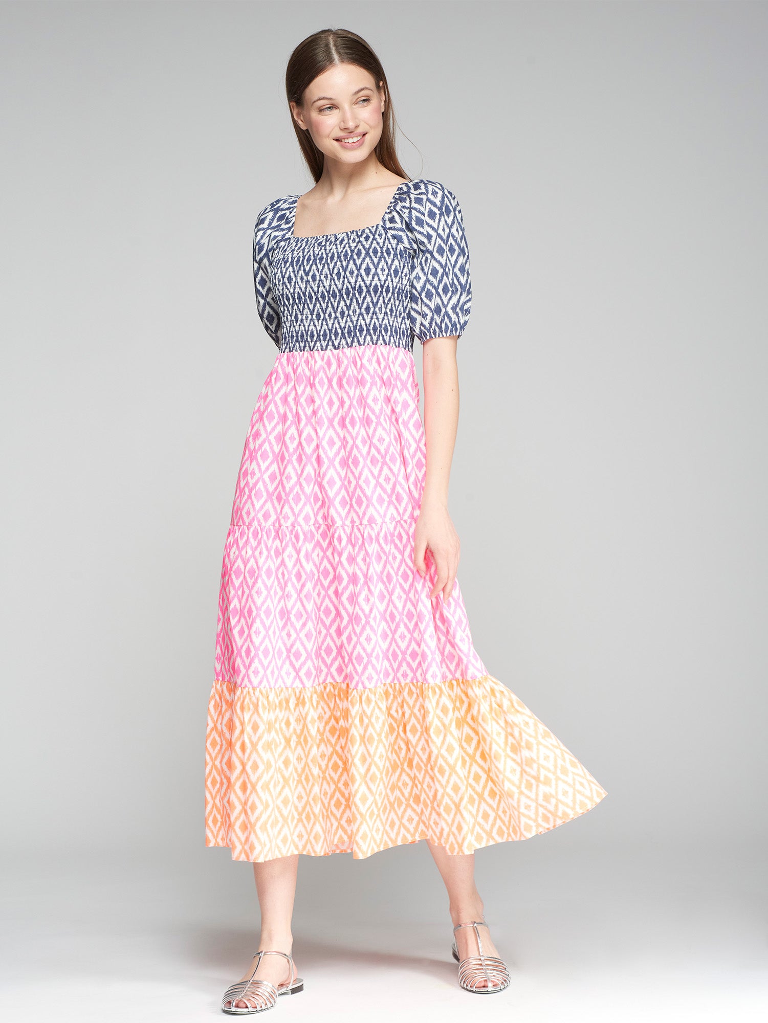 Vilagallo - Tora Ikat Dress - Fluo