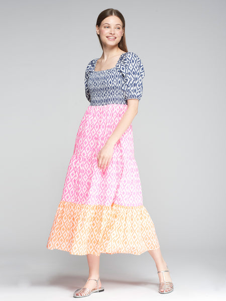 Vilagallo - Tora Ikat Dress - Fluo